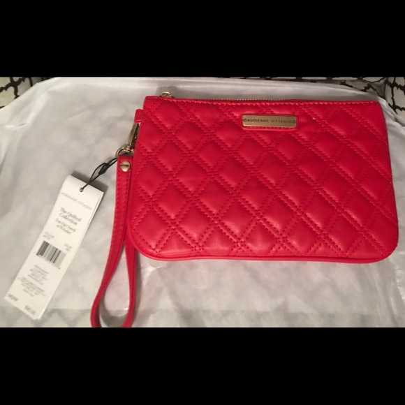 Adrienne Vittadini Designer Red clutch purse Wristlet - Picture 3 of 5